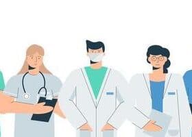 Illustration of medical professionals in a team