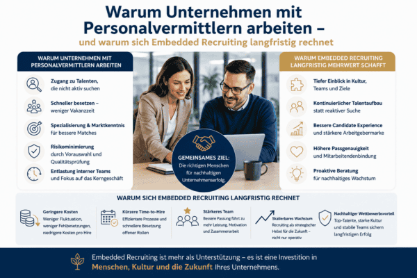 Infografik zu Embedded Recruiting und Personalvermittlung