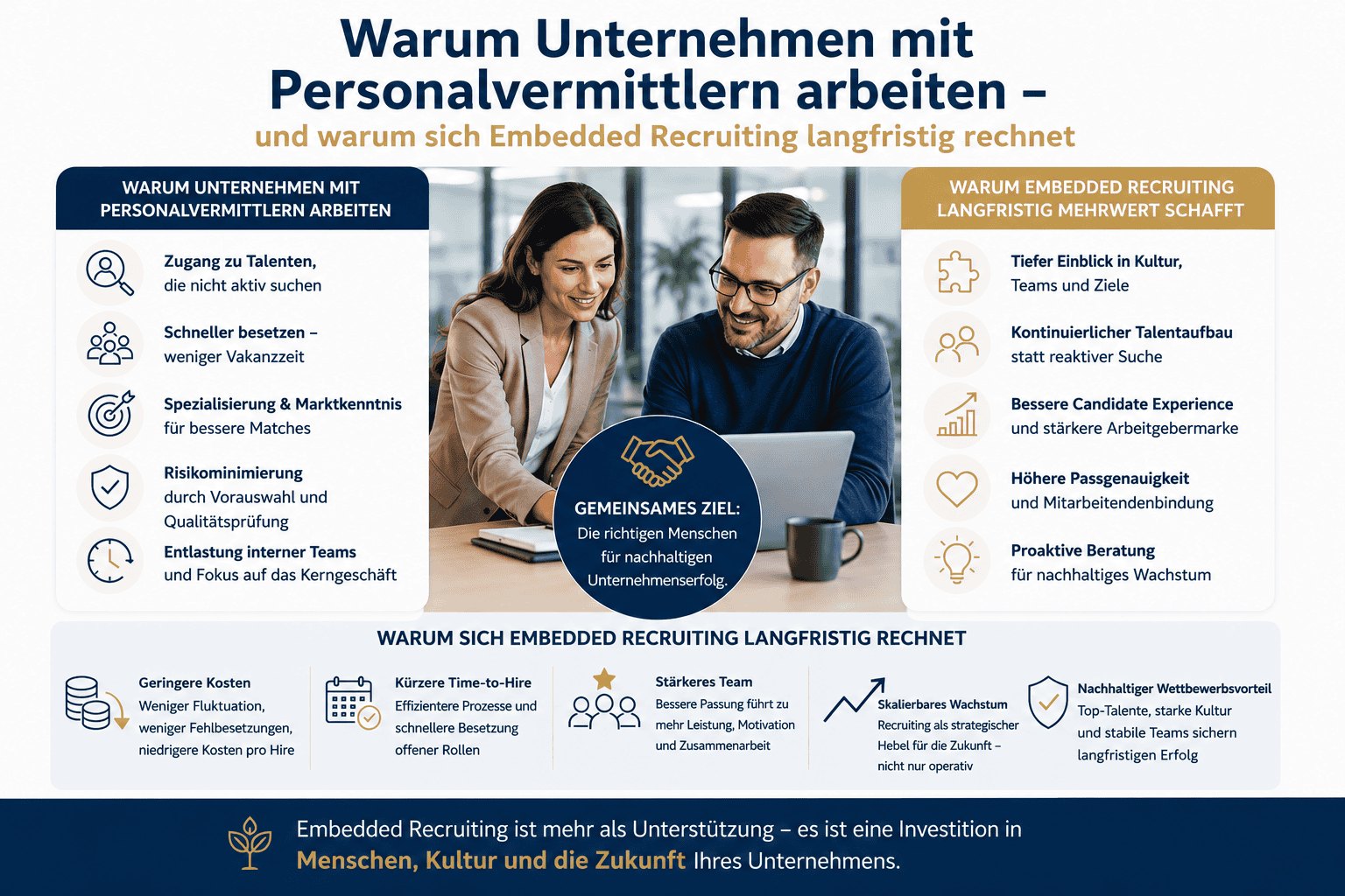 Infografik zu Embedded Recruiting und Personalvermittlung