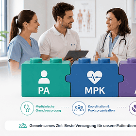 Medizinisches Team mit PA, MPK und APN Konzept